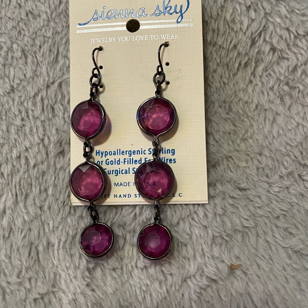 Purple Beaded Earrings